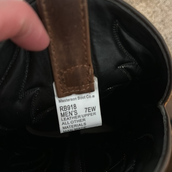 Masterson J Toe Harness Leather Heart Distressed Western Cowboy Boot Brown - Picture 7 of 7